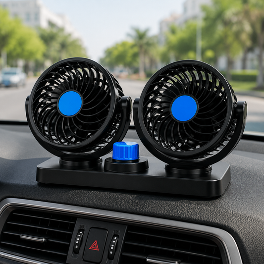 مروحة سيارة مزدوجة 360°